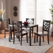 Baxton Studio Nicolette Modern and Contemporary Two-Tone Dark Brown and Walnut Brown Finished Wood 5-Piece Dining Set - BSORH340C-Dark Brown/Walnut-5PC Dining Set