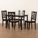Baxton Studio Nicolette Modern and Contemporary Two-Tone Dark Brown and Walnut Brown Finished Wood 5-Piece Dining Set - BSORH340C-Dark Brown/Walnut-5PC Dining Set