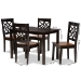 Baxton Studio Nicolette Modern and Contemporary Two-Tone Dark Brown and Walnut Brown Finished Wood 5-Piece Dining Set - BSORH340C-Dark Brown/Walnut-5PC Dining Set