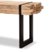 Baxton Studio Henson Rustic and Industrial Natural Brown Finished Wood and Black Finished Metal Bench - BSOJY17B4004-Brown/Black-Bench