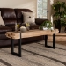 Baxton Studio Henson Rustic and Industrial Natural Brown Finished Wood and Black Finished Metal Bench - BSOJY17B4004-Brown/Black-Bench