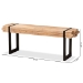 Baxton Studio Henson Rustic and Industrial Natural Brown Finished Wood and Black Finished Metal Bench - BSOJY17B4004-Brown/Black-Bench