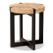 Baxton Studio Horace Rustic and Industrial Natural Brown Finished Wood and Black Finished Metal End Table