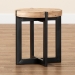 Baxton Studio Horace Rustic and Industrial Natural Brown Finished Wood and Black Finished Metal End Table - BSOJY17B4012-Brown/Black-ET
