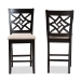 Baxton Studio Nicolette Modern and Contemporary Sand Fabric Upholstered and Dark Brown Finished Wood 2-Piece Counter Stool Set - BSORH340P-Sand/Dark Brown-PC