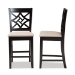 Baxton Studio Nicolette Modern and Contemporary Sand Fabric Upholstered and Dark Brown Finished Wood 2-Piece Counter Stool Set - BSORH340P-Sand/Dark Brown-PC