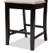 Baxton Studio Nicolette Modern and Contemporary Sand Fabric Upholstered and Dark Brown Finished Wood 2-Piece Counter Stool Set - BSORH340P-Sand/Dark Brown-PC