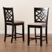 Baxton Studio Nicolette Modern and Contemporary Sand Fabric Upholstered and Dark Brown Finished Wood 2-Piece Counter Stool Set - BSORH340P-Sand/Dark Brown-PC
