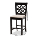 Baxton Studio Nicolette Modern and Contemporary Sand Fabric Upholstered and Dark Brown Finished Wood 2-Piece Counter Stool Set - BSORH340P-Sand/Dark Brown-PC