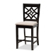 Baxton Studio Nicolette Modern and Contemporary Sand Fabric Upholstered and Dark Brown Finished Wood 5-Piece Pub Set - BSORH340P-Sand/Dark Brown-5PC Pub Set