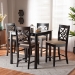 Baxton Studio Nicolette Modern and Contemporary Sand Fabric Upholstered and Dark Brown Finished Wood 5-Piece Pub Set - BSORH340P-Sand/Dark Brown-5PC Pub Set