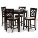 Baxton Studio Nicolette Modern and Contemporary Sand Fabric Upholstered and Dark Brown Finished Wood 5-Piece Pub Set - BSORH340P-Sand/Dark Brown-5PC Pub Set