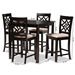 Baxton Studio Nicolette Modern and Contemporary Sand Fabric Upholstered and Dark Brown Finished Wood 5-Piece Pub Set - BSORH340P-Sand/Dark Brown-5PC Pub Set