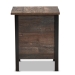 Baxton Studio Vaughan Modern and Contemporary Two-Tone Rustic Brown and Black Finished Wood Nightstand - BSOSM-NS3840-Rustic Brown-NS