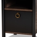 Baxton Studio Vaughan Modern and Contemporary Two-Tone Rustic Brown and Black Finished Wood Nightstand - BSOSM-NS3840-Rustic Brown-NS