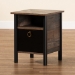 Baxton Studio Vaughan Modern and Contemporary Two-Tone Rustic Brown and Black Finished Wood Nightstand - BSOSM-NS3840-Rustic Brown-NS