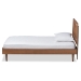 Baxton Studio Sora Mid-Century Modern Ash Walnut Finished Wood Twin Size Platform Bed - BSOSora-Ash Walnut-Twin