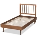 Baxton Studio Sora Mid-Century Modern Ash Walnut Finished Wood Twin Size Platform Bed - BSOSora-Ash Walnut-Twin
