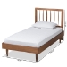 Baxton Studio Sora Mid-Century Modern Ash Walnut Finished Wood Twin Size Platform Bed - BSOSora-Ash Walnut-Twin