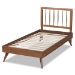 Baxton Studio Toru Mid-Century Modern Ash Walnut Finished Wood Twin Size Platform Bed - BSOToru-Ash Walnut-Twin