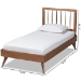 Baxton Studio Toru Mid-Century Modern Ash Walnut Finished Wood Twin Size Platform Bed - BSOToru-Ash Walnut-Twin