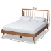 Baxton Studio Toru Mid-Century Modern Ash Walnut Finished Wood Queen Size Platform Bed - BSOToru-Ash Walnut-Queen
