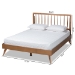 Baxton Studio Toru Mid-Century Modern Ash Walnut Finished Wood Queen Size Platform Bed - BSOToru-Ash Walnut-Queen