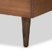 Baxton Studio Kioshi Mid-Century Modern Transitional Ash Walnut Finished Wood Twin Size Platform Bed - BSOKioshi-Ash Walnut-Twin