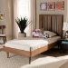 Baxton Studio Kioshi Mid-Century Modern Transitional Ash Walnut Finished Wood Twin Size Platform Bed - BSOKioshi-Ash Walnut-Twin