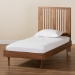 Baxton Studio Kioshi Mid-Century Modern Transitional Ash Walnut Finished Wood Twin Size Platform Bed - BSOKioshi-Ash Walnut-Twin