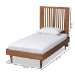 Baxton Studio Kioshi Mid-Century Modern Transitional Ash Walnut Finished Wood Twin Size Platform Bed - BSOKioshi-Ash Walnut-Twin