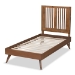 Baxton Studio Takeo Mid-Century Modern Transitional Ash Walnut Finished Wood Twin Size Platform Bed - BSOTakeo-Ash Walnut-Twin