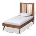 Baxton Studio Takeo Mid-Century Modern Transitional Ash Walnut Finished Wood Twin Size Platform Bed - BSOTakeo-Ash Walnut-Twin