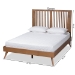 Baxton Studio Takeo Mid-Century Modern Transitional Ash Walnut Finished Wood Full Size Platform Bed - BSOTakeo-Ash Walnut-Full