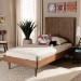 Baxton Studio Nicola Mid-Century Modern Transitional Ash Walnut Finished Wood Twin Size Platform Bed - BSONicola-Ash Walnut-Twin