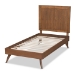 Baxton Studio Amira Mid-Century Modern Transitional Ash Walnut Finished Wood Twin Size Platform Bed - BSOAmira-Ash Walnut-Twin