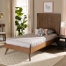 Baxton Studio Amira Mid-Century Modern Transitional Ash Walnut Finished Wood Twin Size Platform Bed - BSOAmira-Ash Walnut-Twin