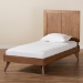 Baxton Studio Amira Mid-Century Modern Transitional Ash Walnut Finished Wood Twin Size Platform Bed - BSOAmira-Ash Walnut-Twin
