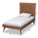 Baxton Studio Amira Mid-Century Modern Transitional Ash Walnut Finished Wood Twin Size Platform Bed - BSOAmira-Ash Walnut-Twin