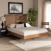 Baxton Studio Amira Mid-Century Modern Transitional Ash Walnut Finished Wood Queen Size Platform Bed - BSOAmira-Ash Walnut-Queen