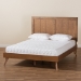 Baxton Studio Amira Mid-Century Modern Transitional Ash Walnut Finished Wood Queen Size Platform Bed - BSOAmira-Ash Walnut-Queen