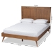 Baxton Studio Amira Mid-Century Modern Transitional Ash Walnut Finished Wood Queen Size Platform Bed - BSOAmira-Ash Walnut-Queen