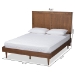 Baxton Studio Nicola Mid-Century Modern Transitional Ash Walnut Finished Wood King Size Platform Bed - BSONicola-Ash Walnut-King