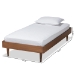 Baxton Studio Rina Mid-Century Modern Ash Walnut Finished Wood Twin Size Platform Bed Frame - BSOMG97151-Ash Walnut-Frame-Twin