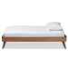 Baxton Studio Lissette Mid-Century Modern Ash Walnut Finished Wood Twin Size Platform Bed Frame - BSOMG9704-Ash Walnut-Bed Frame-Twin