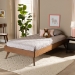 Baxton Studio Lissette Mid-Century Modern Ash Walnut Finished Wood Twin Size Platform Bed Frame - BSOMG9704-Ash Walnut-Bed Frame-Twin