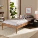 Baxton Studio Marieke Vintage French Inspired Ash Walnut Finished Wood Twin Size Platform Bed Frame - BSOMG97132-Ash Walnut-Twin-Frame