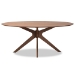 Baxton Studio Monte Mid-Century Modern Walnut Brown Finished Wood 71-Inch Oval Dining Table - BSOMonte-Walnut-Oval-DT