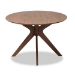 Baxton Studio Monte Mid-Century Modern Walnut Brown Finished Wood 71-Inch Oval Dining Table - BSOMonte-Walnut-Oval-DT
