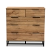Baxton Studio Franklin Modern and Contemporary Oak Finished Wood and Black Finished Metal 5-Drawer Bedroom Chest - BSOCH8002-Oak-5DW Chest